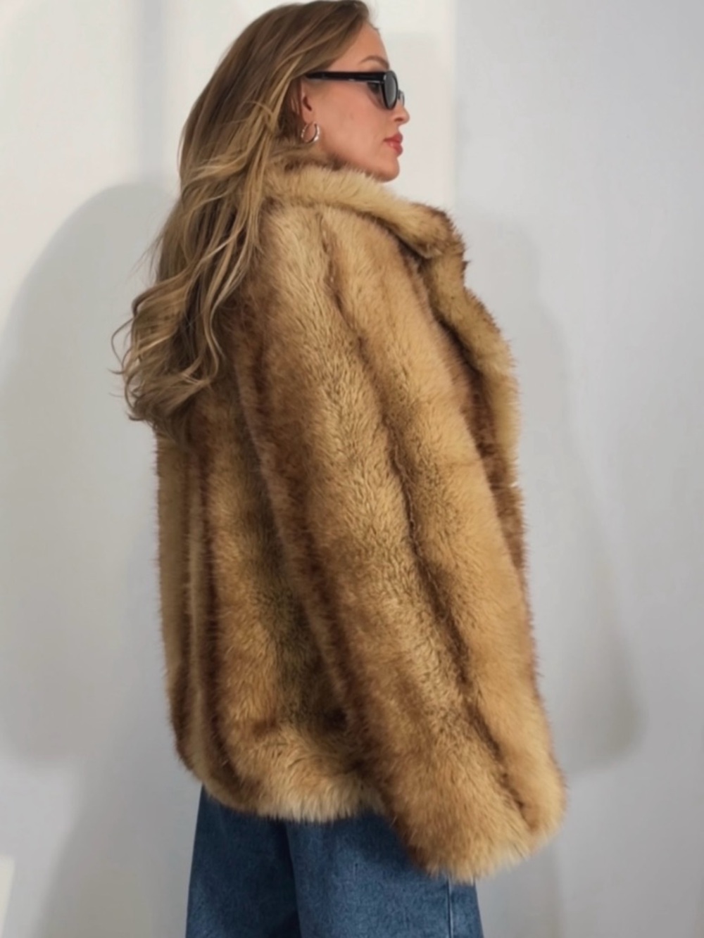 Mango Honey/Tan Teddy Faux Fur Jacket